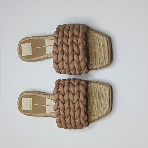 Dolce Vita Braided Brown Slide Sandals